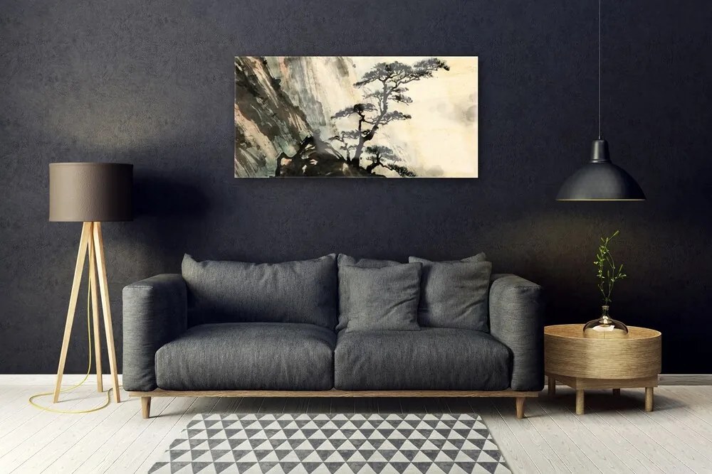 Fali üvegkép Festett fa Art 120x60cm