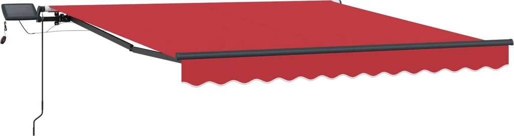 vidaXL Behúzható napellenző Piros 300 x 250 cm szövet
