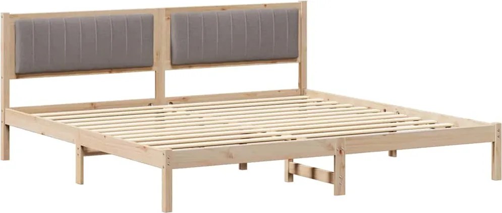 vidaXL Ágykeret fejtámlával Tópszínű 200 x 200 cm Tömör fenyőfa