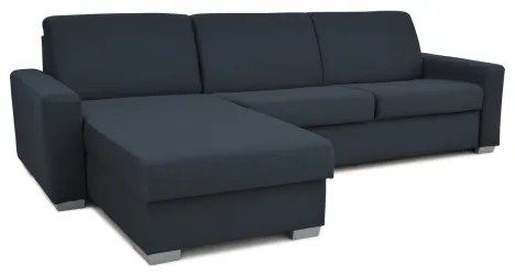 Kinyitható sarokkanapé ágyfunkcióval, tárolóval, L alakú, LEKA lv. kék