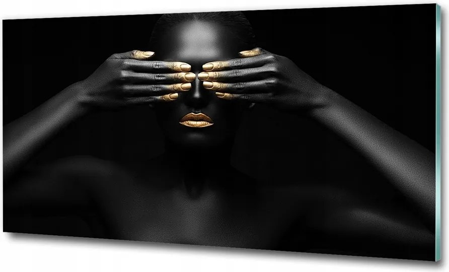 Fotó kép edzett üveg Síelők 125x50