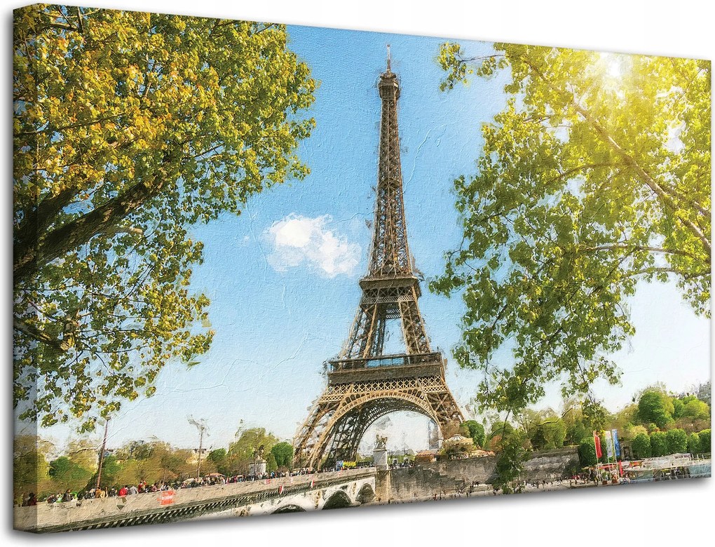 Vászonkép Eiffel-torony Párizs Franciaország Nyár 80x50 cm