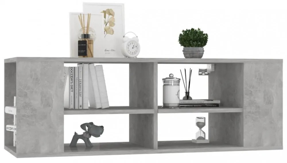 betonszürke szerelt fa falra szerelhető TV-szekrény 102x35x35cm