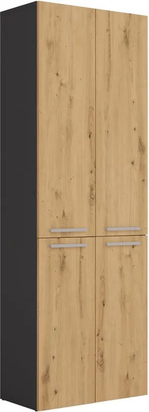 1K DD fürdőszoba szekrény, antracit-tölgy