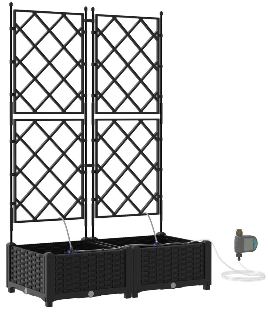 Kerti ültetők Fekete 80 x 40 x 126 cm Acél