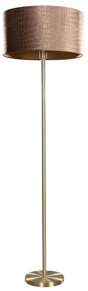 Állólámpa sárgaréz lábbal és krokodilmintás bársony lámpabúrával 50 cm - Simplo