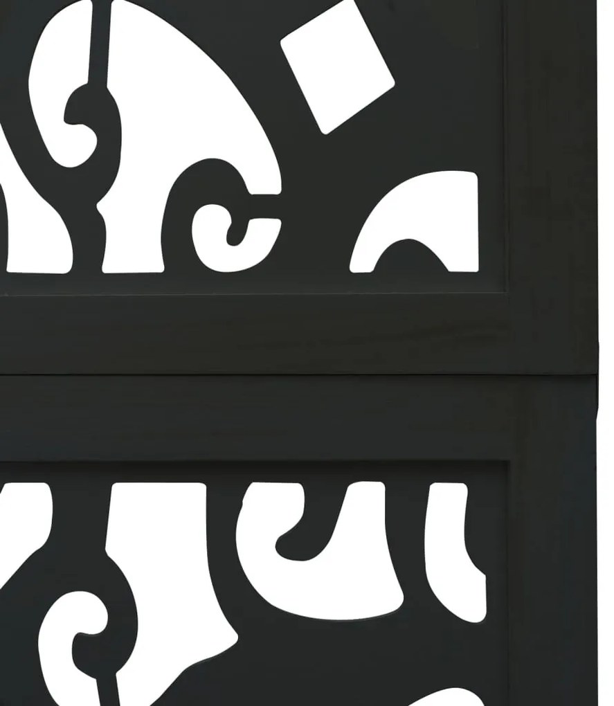 3 paneles fekete tömör császárfa térelválasztó