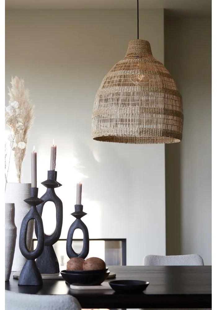 Natúr színű függőlámpa tengerifű búrával ø 50 cm Sagar – Light & Living
