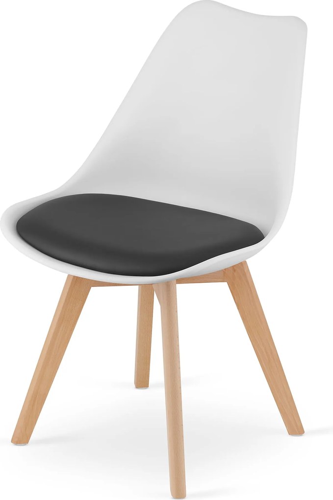 AKCIÓ Fehér-fekete BALI MARK szék bükkfa lábakkal II. osztály