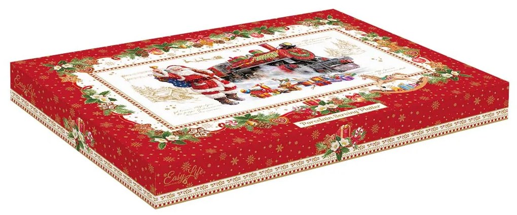 Karácsonyi porcelán tálca 35x23 cm Christmas Memories