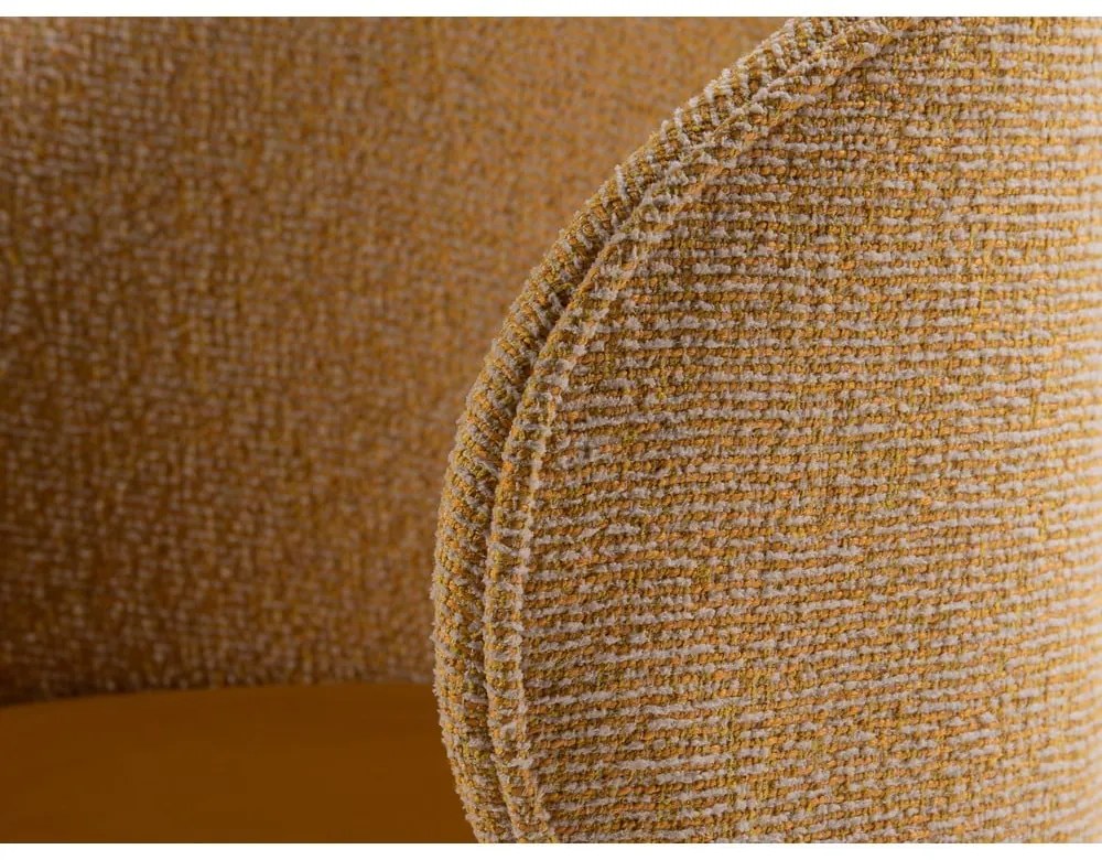 Mustársárga bársony fotel Inez – Micadoni