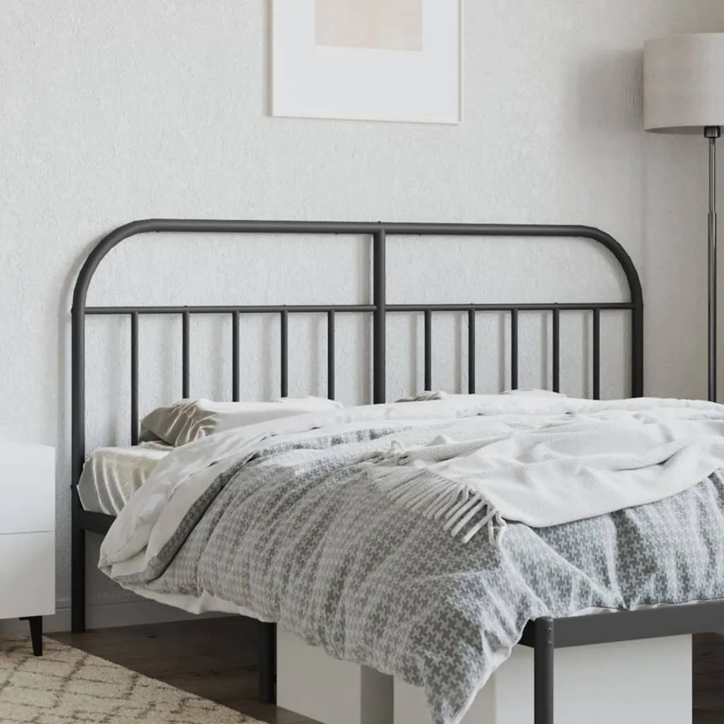 fekete fém fejtámla 160 cm