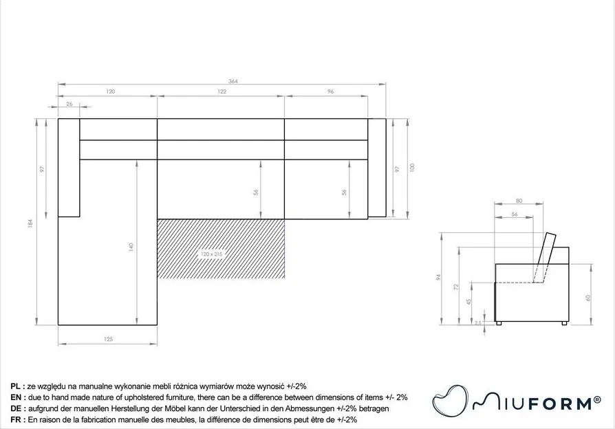 Világosbarna kinyitható tárolóhelyes moduláris sarokkanapé (jobb oldali) Lulu – Miuform