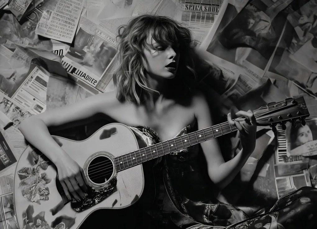 Poszter 18x13cm Fiatal gitárosnő