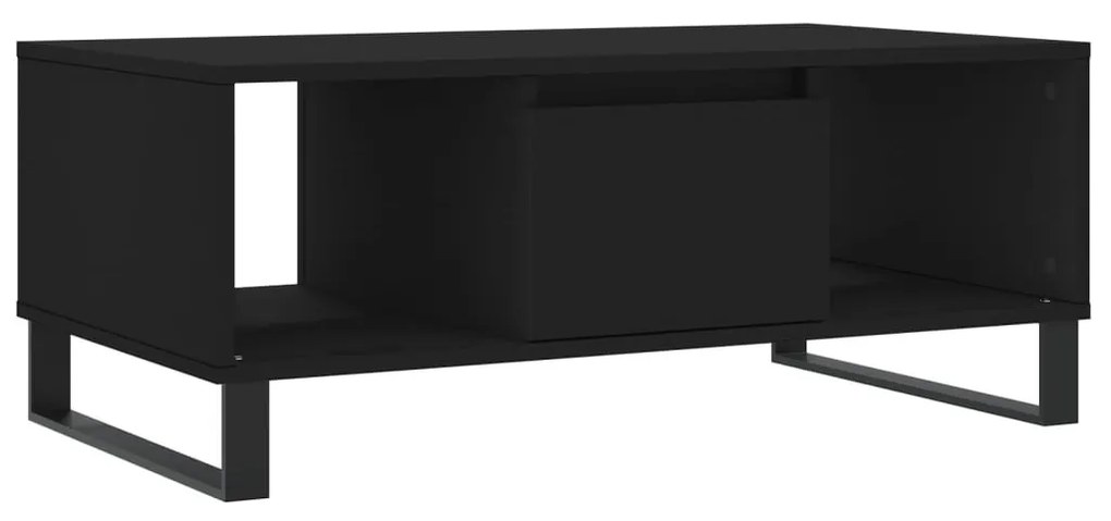 Fekete szerelt fa dohányzóasztal 90x50x36,5 cm
