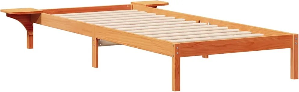 vidaXL Ágykeret éjjeliszekrényekkel Faggyú barna 90 x 210 cm