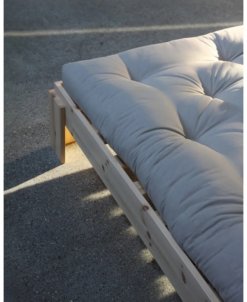 Natúr színű borovi fenyő franciaágy ágyráccsal 160x200 cm Layers – Karup Design