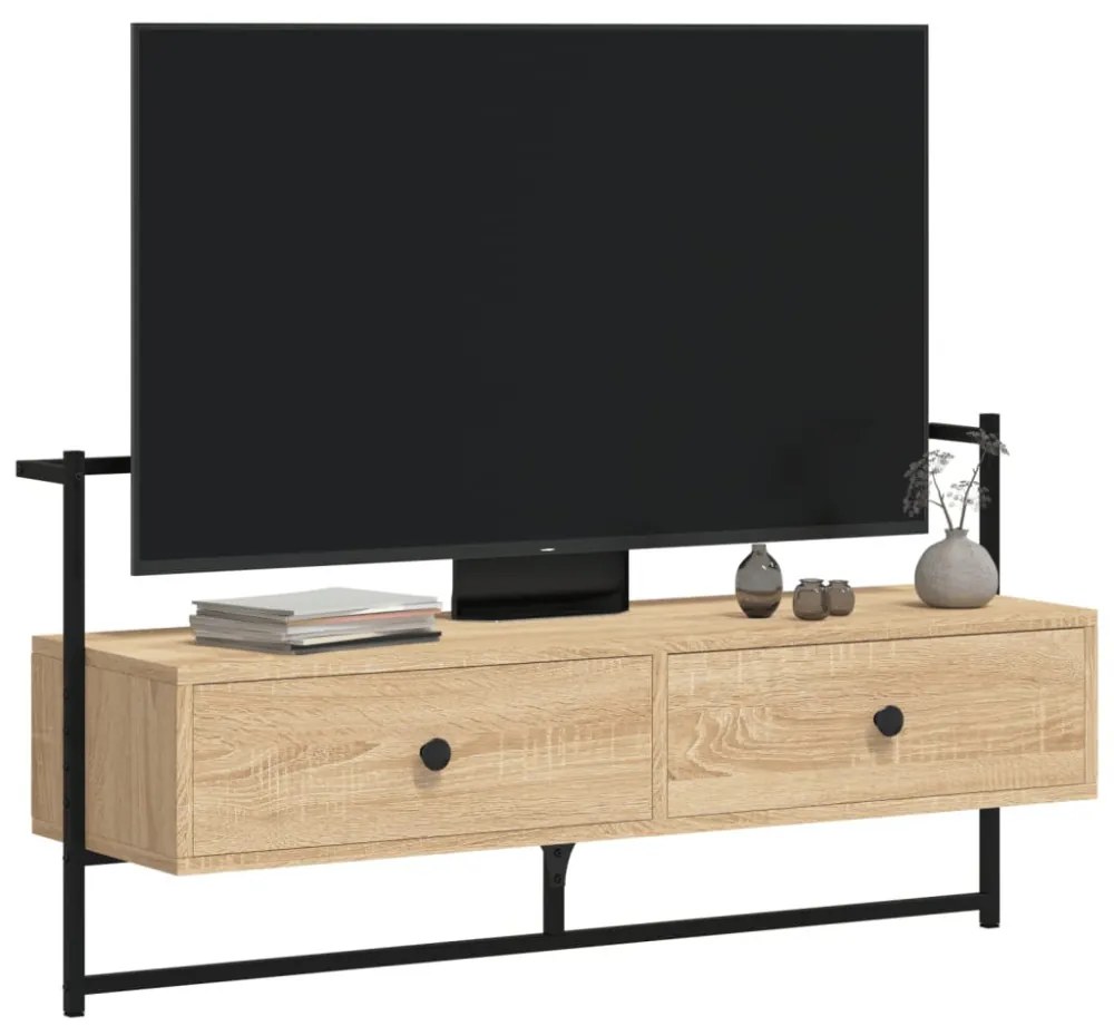 sonoma tölgy szerelt fa fali TV szekrény 100,5 x 30 x 51 cm