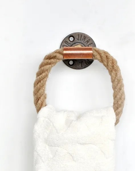 Törölközőtartó 16x16 cm bézs/arany