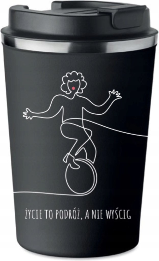 Prémium thermo bögre nyomott mintával Az Élet Egy Utazás kerékpár 350ml 0,35l KT_02