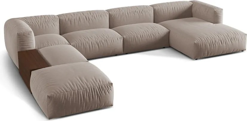 Bézs moduláris sarokkanapé (bal oldali-U alakú) Martina – Micadoni Home