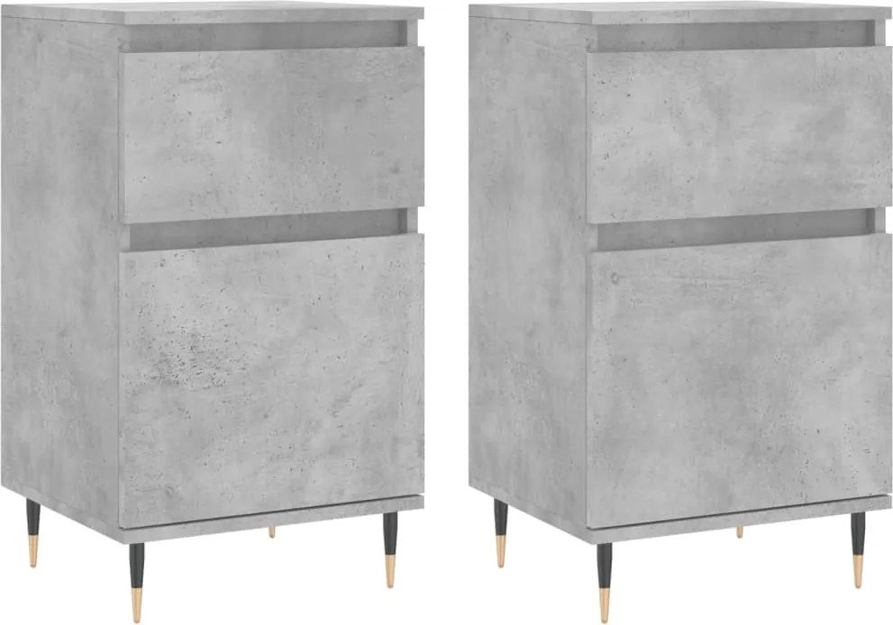 vidaXL 2 db betonszürke szerelt fa tálalószekrény 40 x 35 x 70 cm