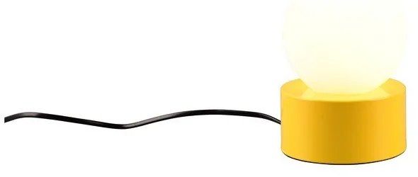 Sárga asztali lámpa üveg búrával (magasság 17 cm) Countess – Reality