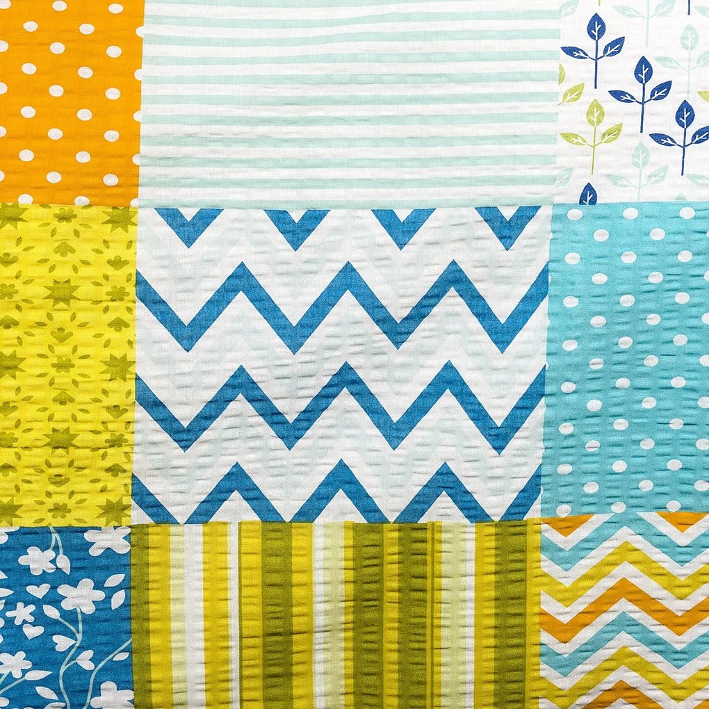4Home Patchwork blue krepp ágyneműhuzat, 140 x 200 cm, 70 x 90 cm
