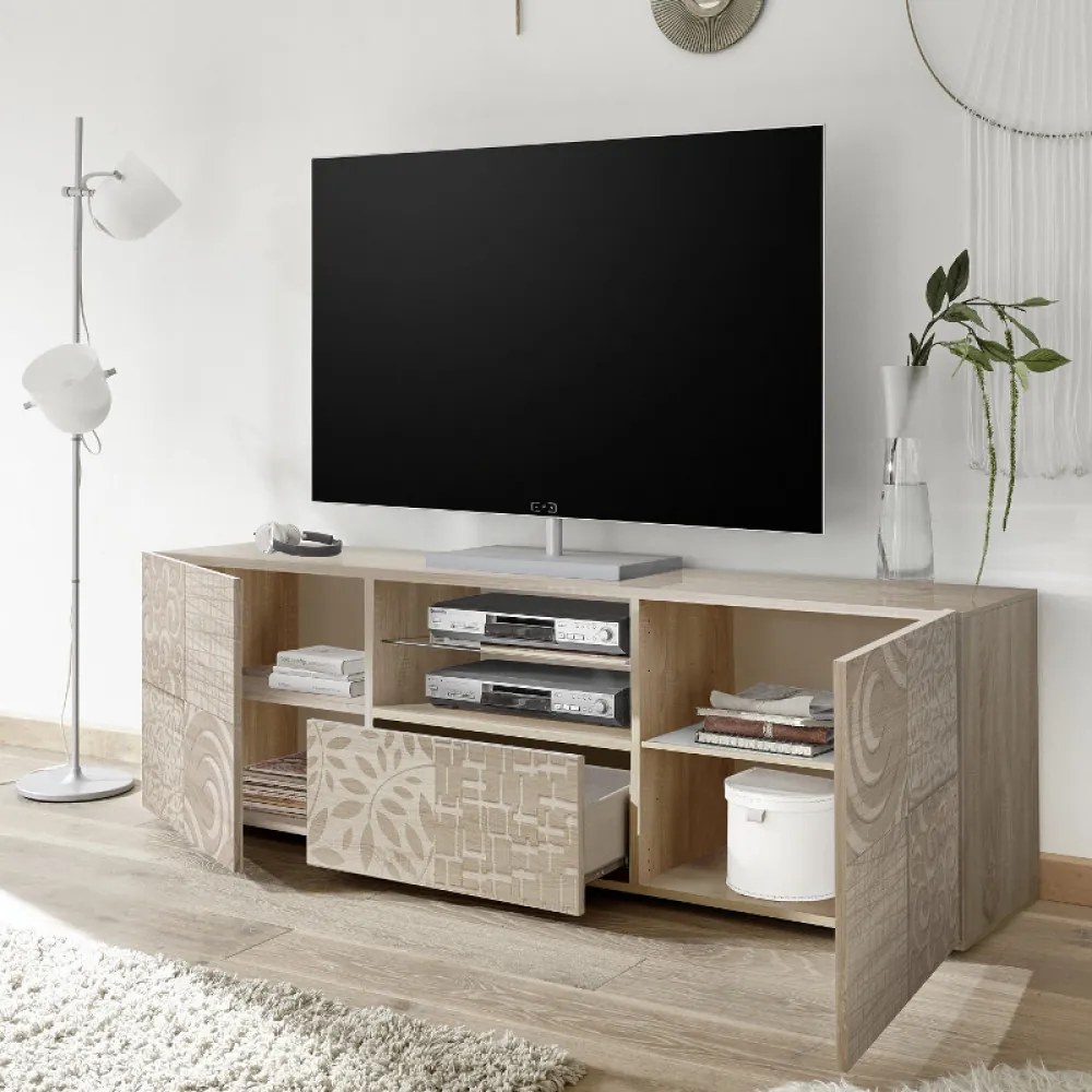 MIRO Sonoma Tölgy Nagy TV szekrény 2 ajtós 1 fiókos 181cm