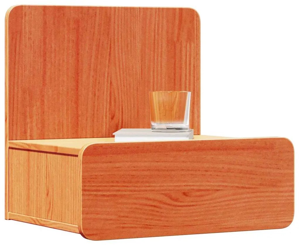 Éjjeli asztal 2 pcs Viaszbarna 44 x 32.5 x 40 cm Tömör fenyőfa