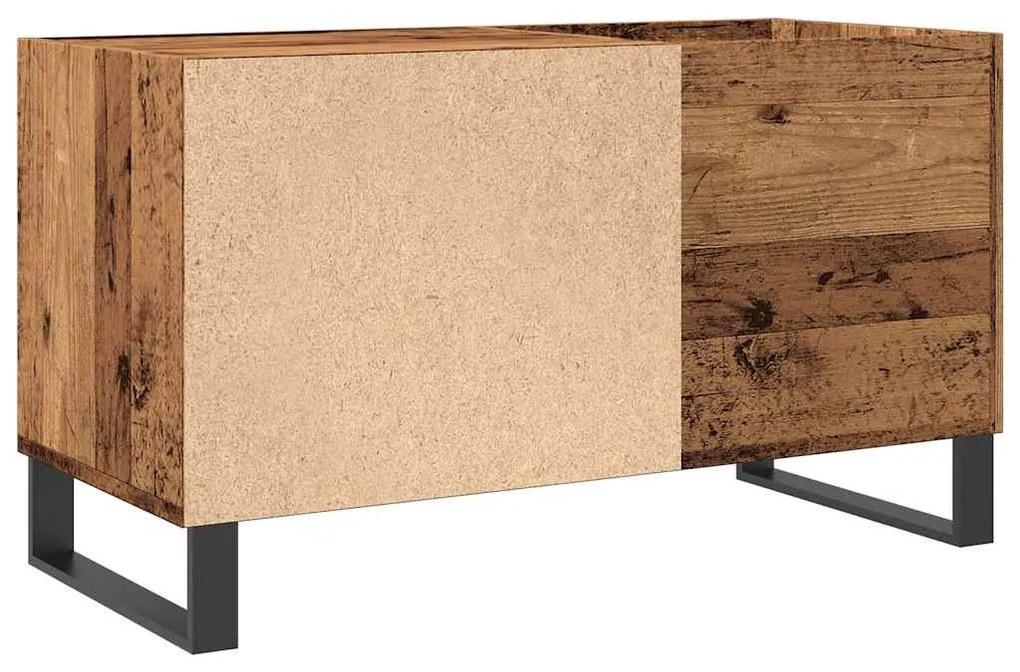 antik fa színű szerelt fa hanglemezszekrény 84,5x38x48 cm