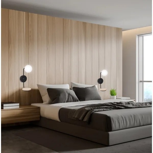 Fali lámpa PONIO 1xG9/25W/230V fekete/bükkfa