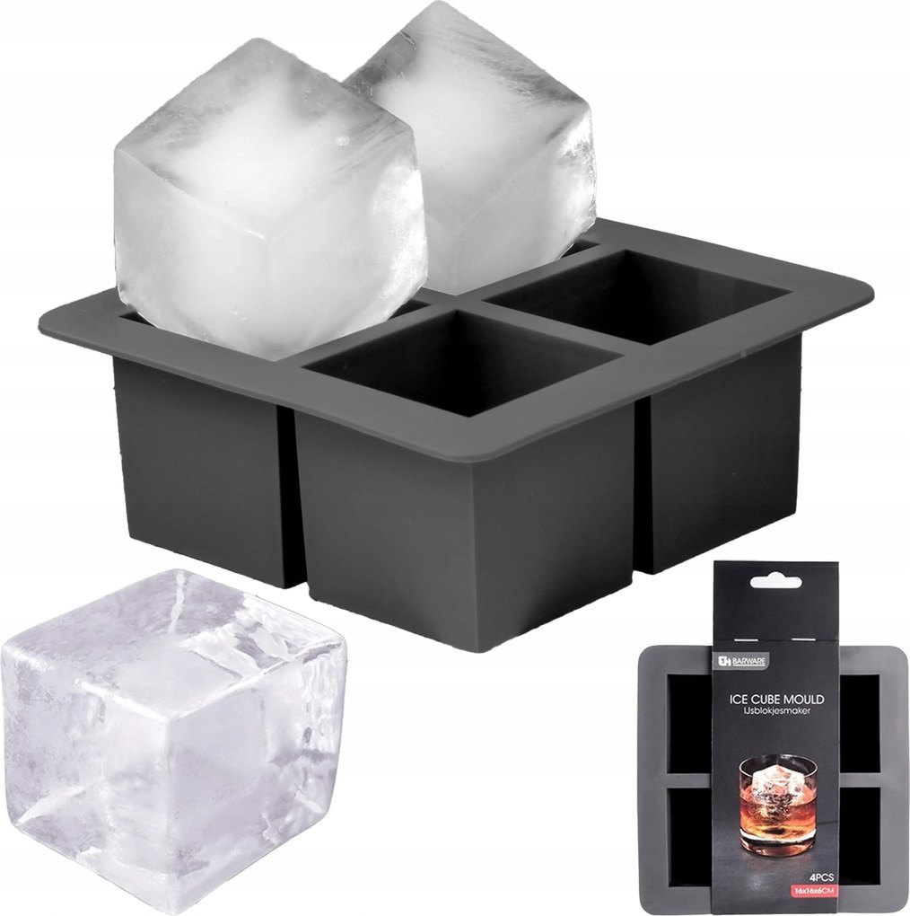 Jégkockatartó Szilikon forma nagy jégkockákhoz