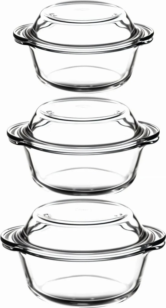3 részes üveg sütőtál készlet