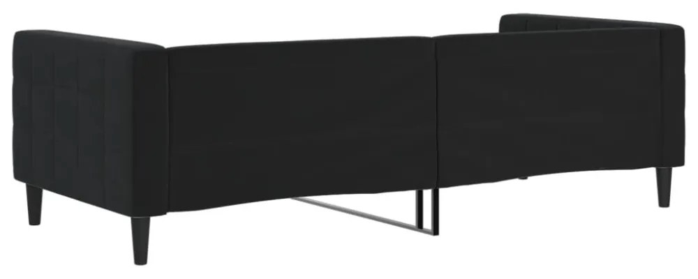 fekete bársony kanapéágy 90 x 200 cm