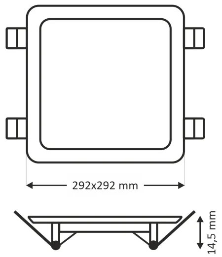 LED Beépíthető lámpa SQUARE LED/24W/230V 4200K 29,2x29,2 cm barna