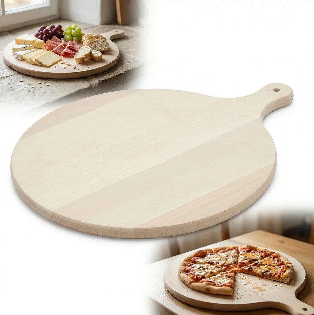 Fa deszka Kerek Nyéllel 40cm-es tálaló asztalra Bükk