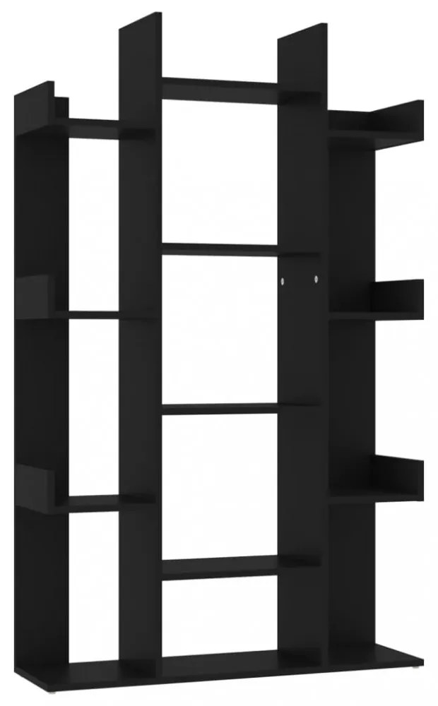 fekete szerelt fa könyvszekrény 86 x 25,5 x 140 cm