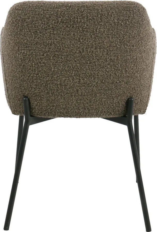 Barna kárpitozott karfás étkezőfotel Melilla – House Nordic