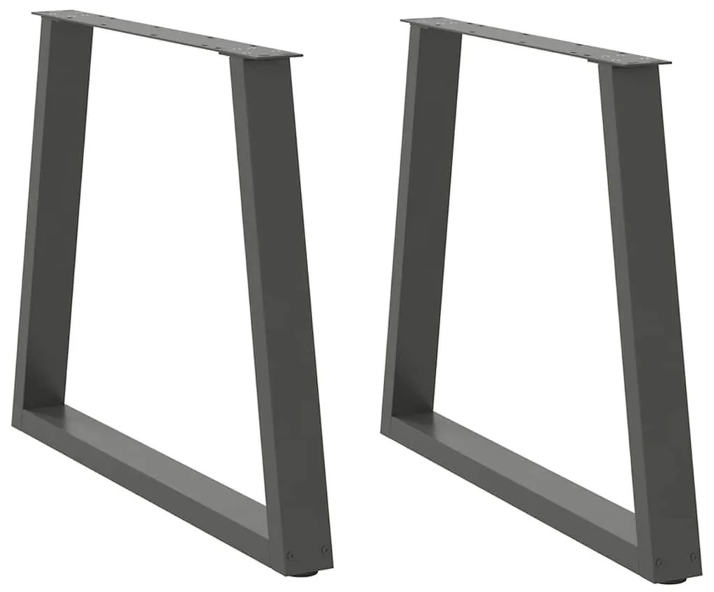 2 db antracitszürke, V-alakú acél étkezőasztalláb 70 x (72-73,3) cm