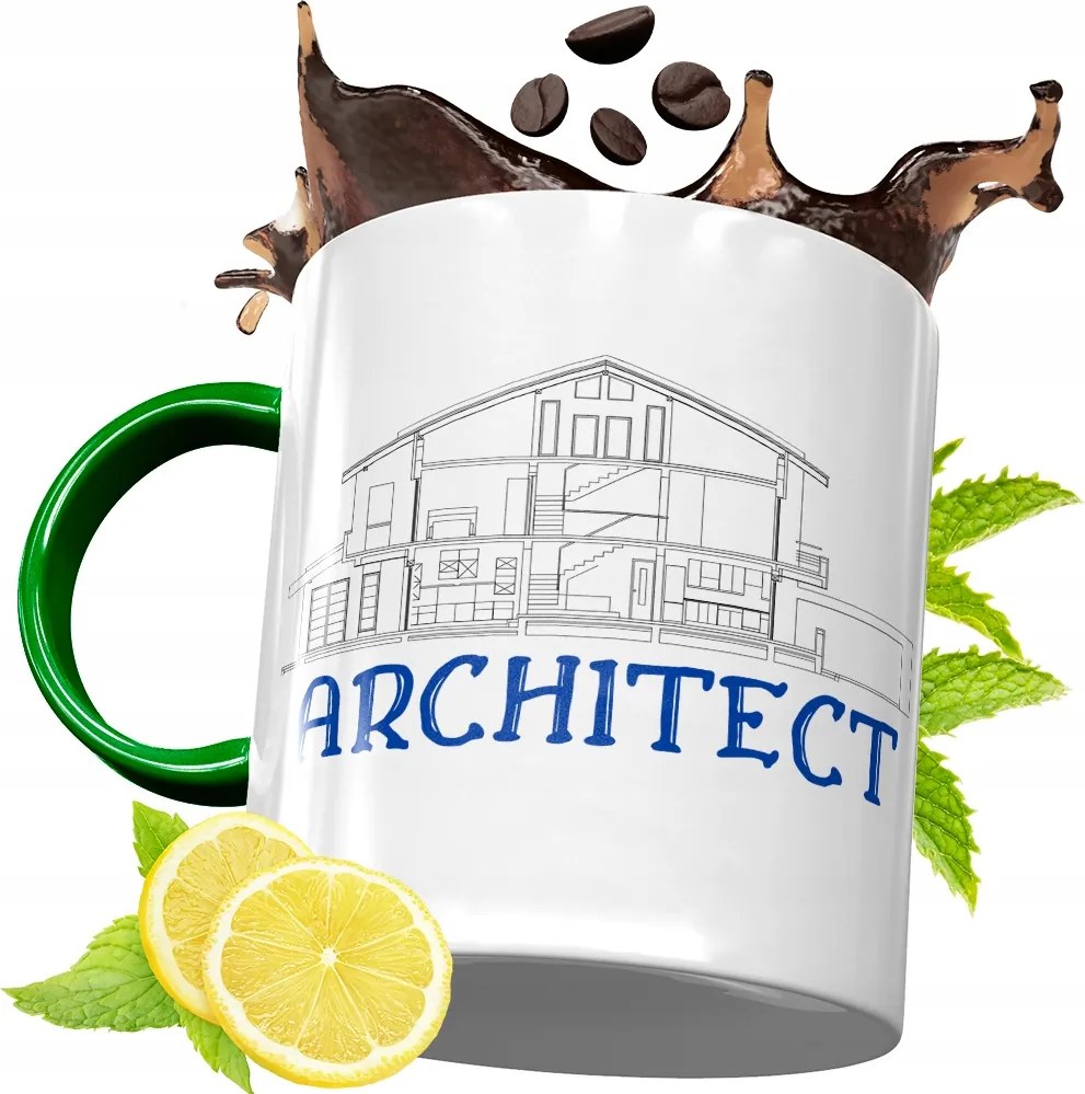 Zöld Bögre Építésznek Születésnapi Ajándék Nyomtatott Fényképpel