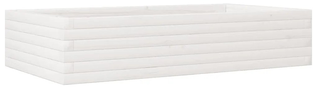 fehér tömör fenyőfa kerti virágláda 110x60x23 cm