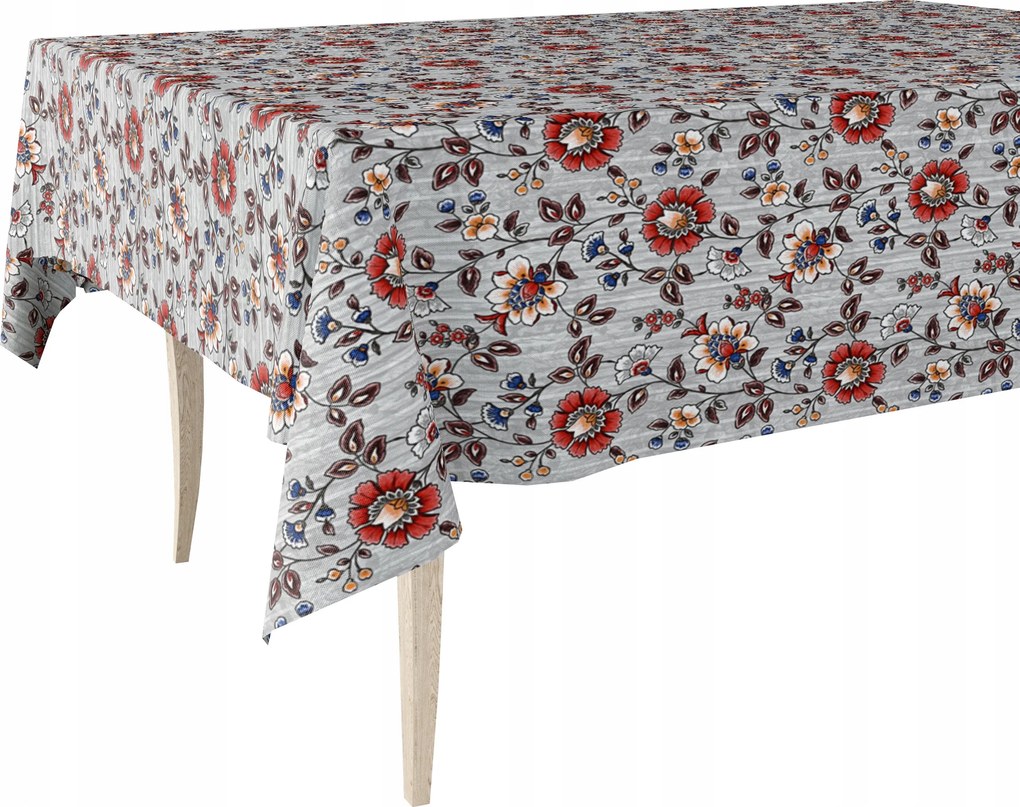 Cerata Abrosz Cerata Szürke Színes Virágokkal 120x140