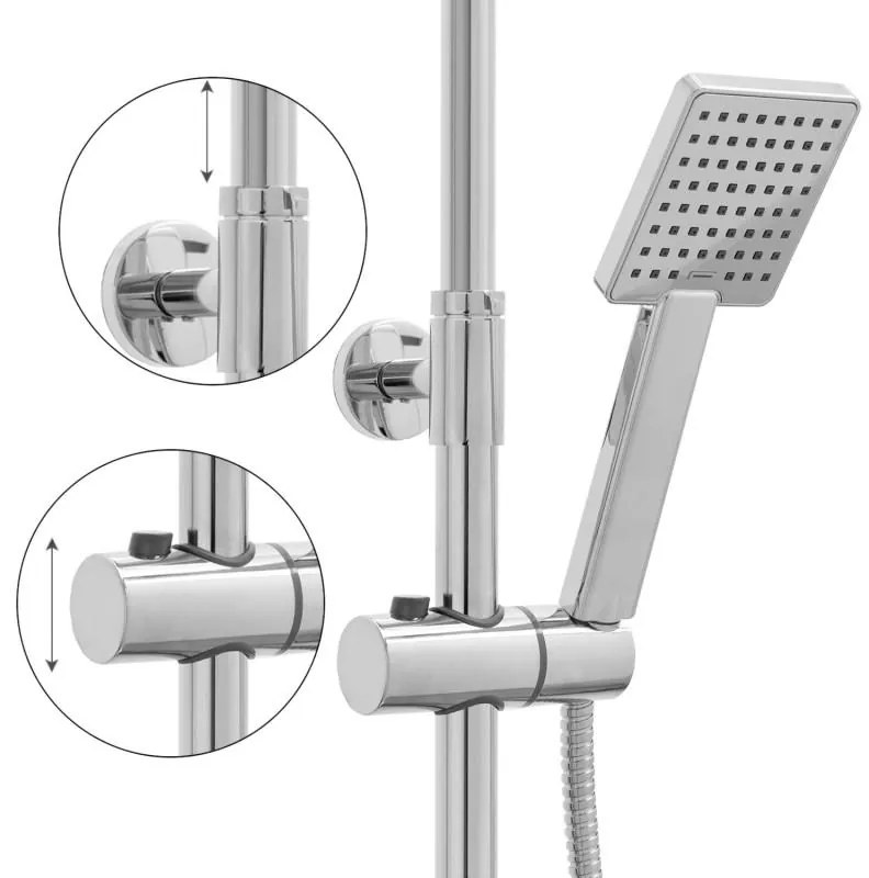 Erga Oslo, zuhanygarnitúra karos csapteleppel és polccal, króm, ERG-YKA-BP.OSLO-25-CHR
