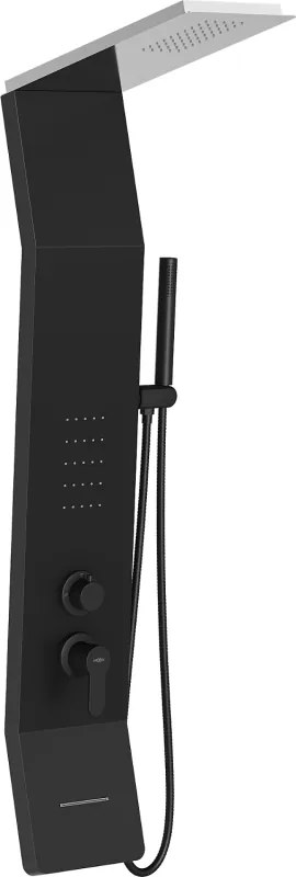 Mexen Yap zuhanypanel, fekete/króm - 7612-02-77