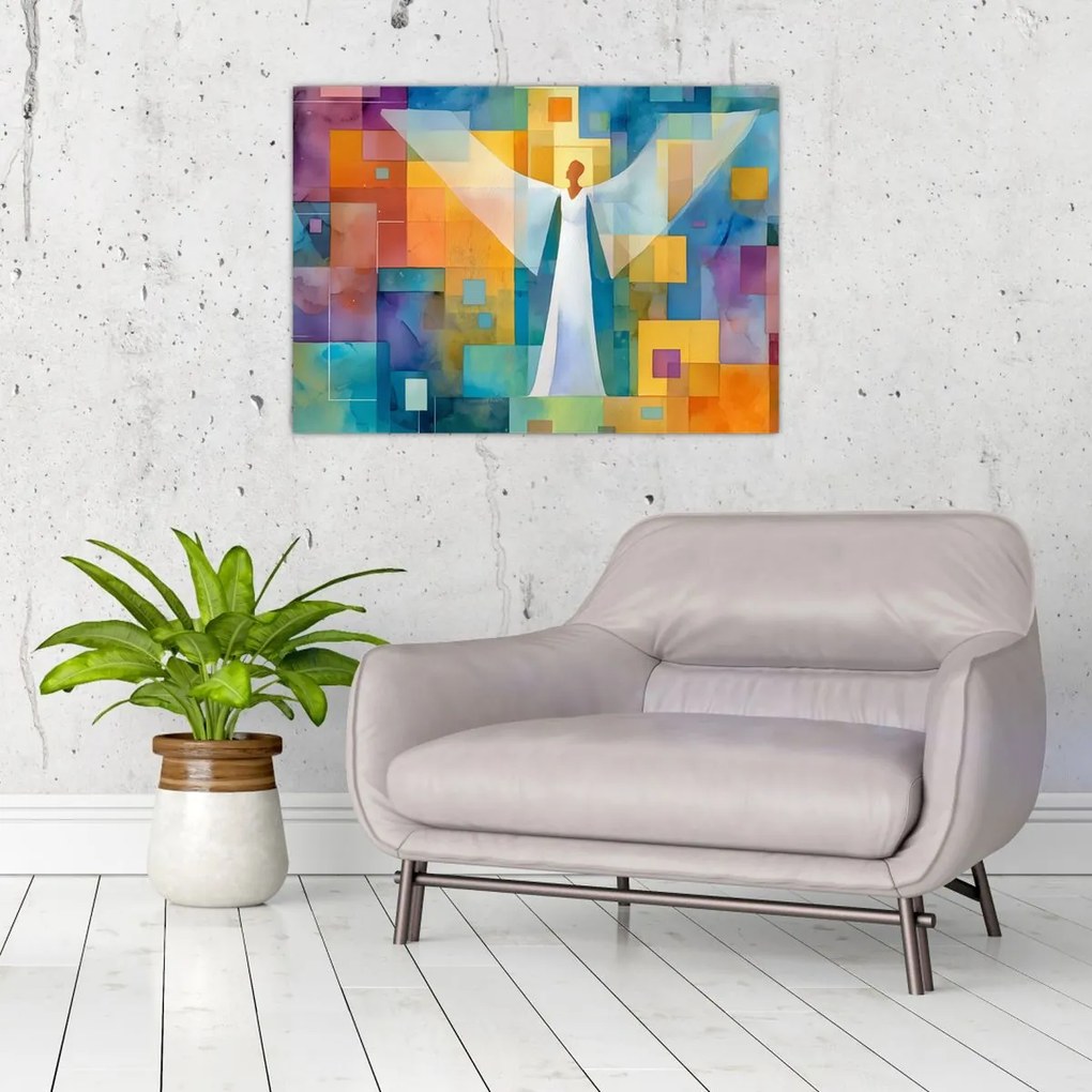 Üveg kép - Geometrikus angyal (70x50 cm)