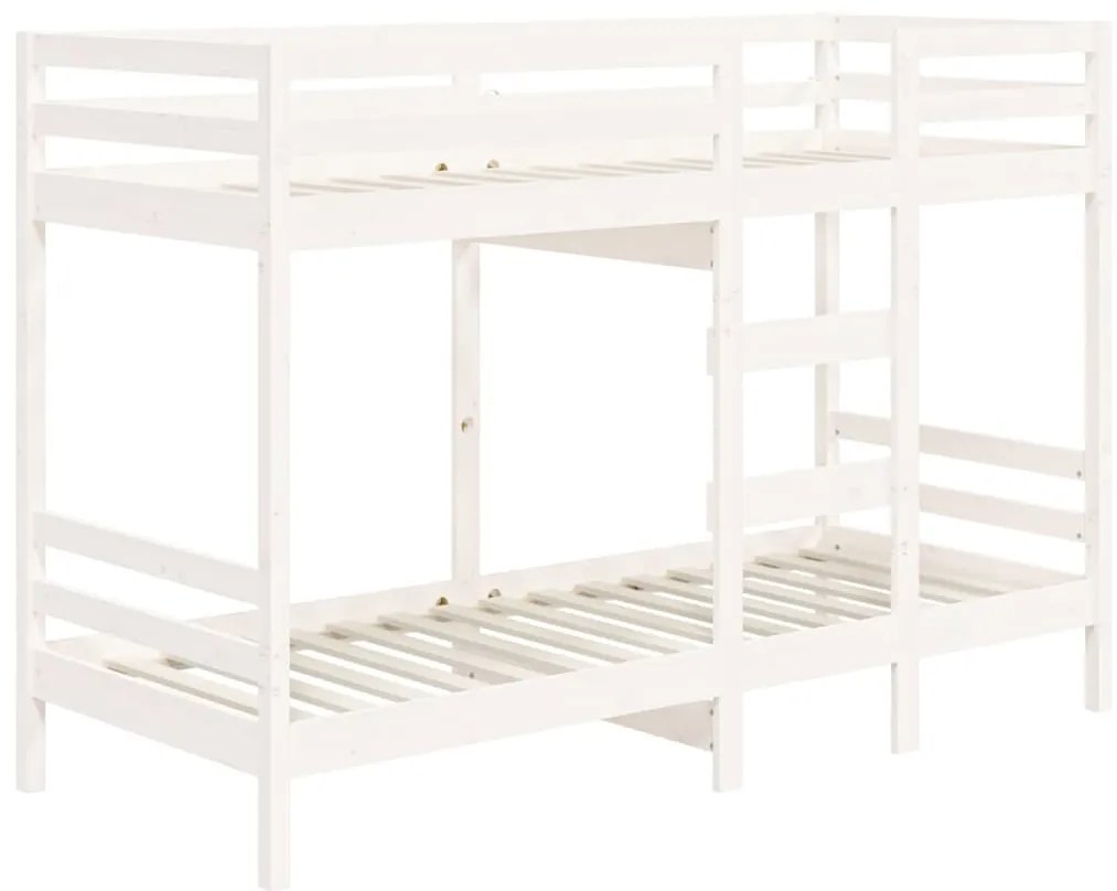 fehér tömör fenyőfa emeletes ágy 90 x 200 cm