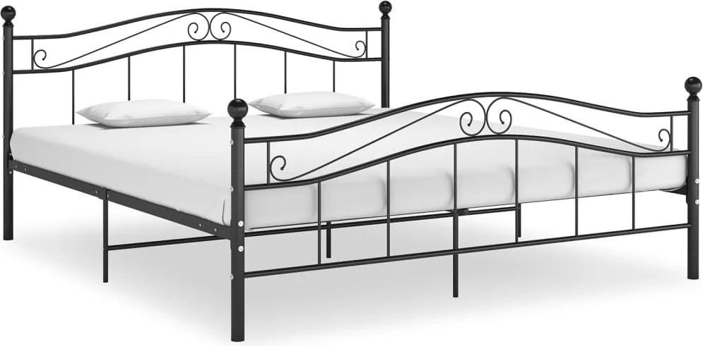 vidaXL fekete fém ágykeret 200 x 200 cm