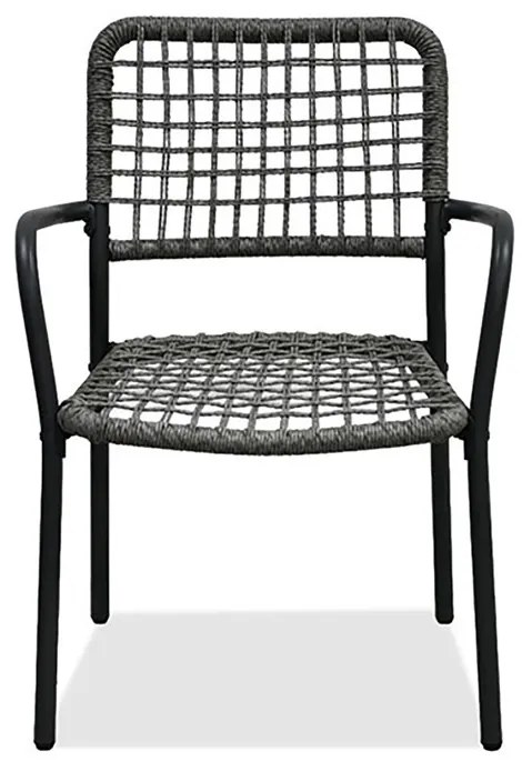 Erkély Bútorszett, Fém + Polyrattan, Szürke. GREY