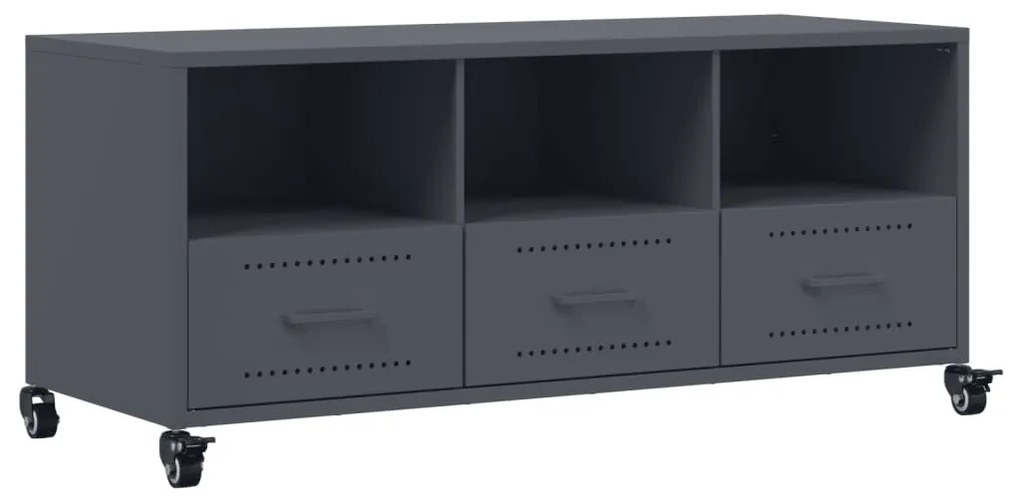 antracitszürke acél TV-szekrény 100,5 x 39 x 43,5 cm
